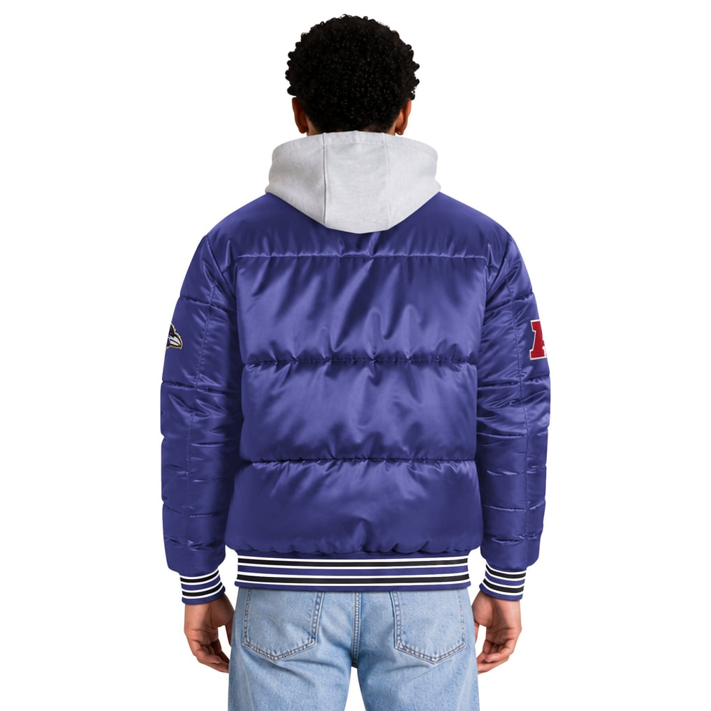 Baltimore Ravens Starter Bronx Full Snap Puffer Jacket - Purple