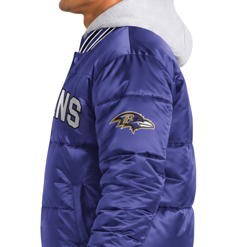 Baltimore Ravens Starter Bronx Full Snap Puffer Jacket - Purple