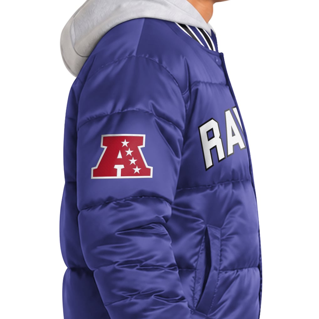 Baltimore Ravens Starter Bronx Full Snap Puffer Jacket - Purple