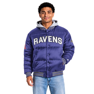 Baltimore Ravens Starter Bronx Full Snap Puffer Jacket - Purple