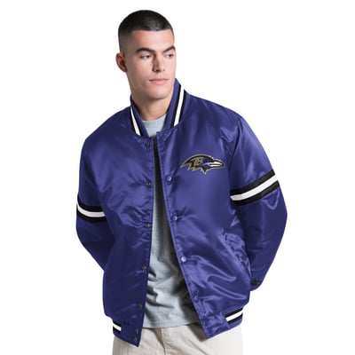 Baltimore Ravens Starter Courtside Varsity Full Snap Jacket - Purple