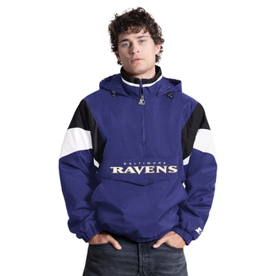 Baltimore Ravens Starter Half-Zip Hooded Jacket - Purple