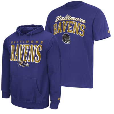 Baltimore Ravens Starter Logo T-Shirt & Hoodie Set - Purple