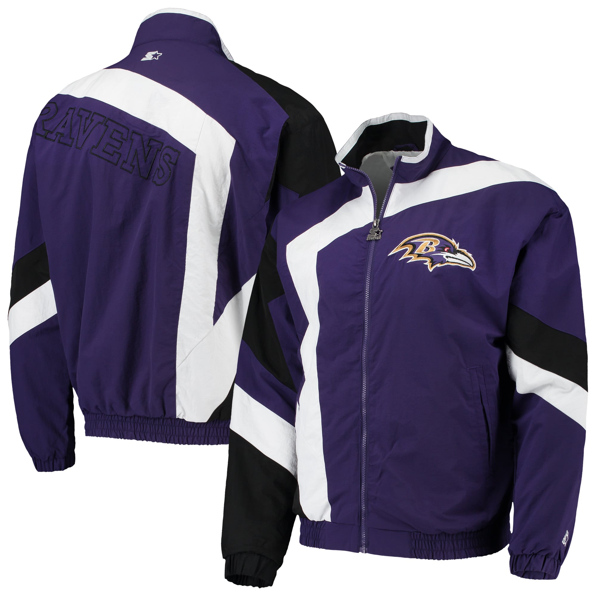 Men's Starter Purple/White Baltimore Ravens Throwback Star Full