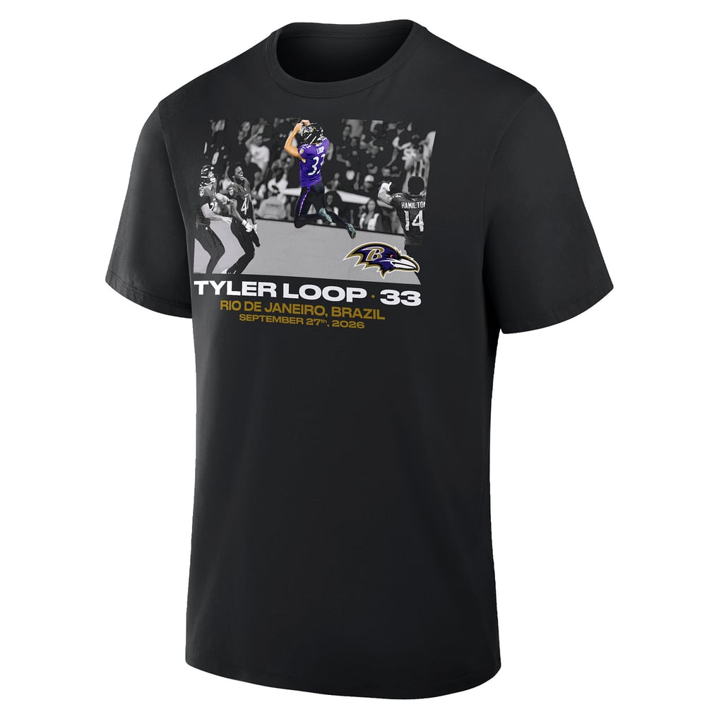 Tyler Loop Baltimore Ravens NFL Flash Features Week 3 T-Shirt - Black