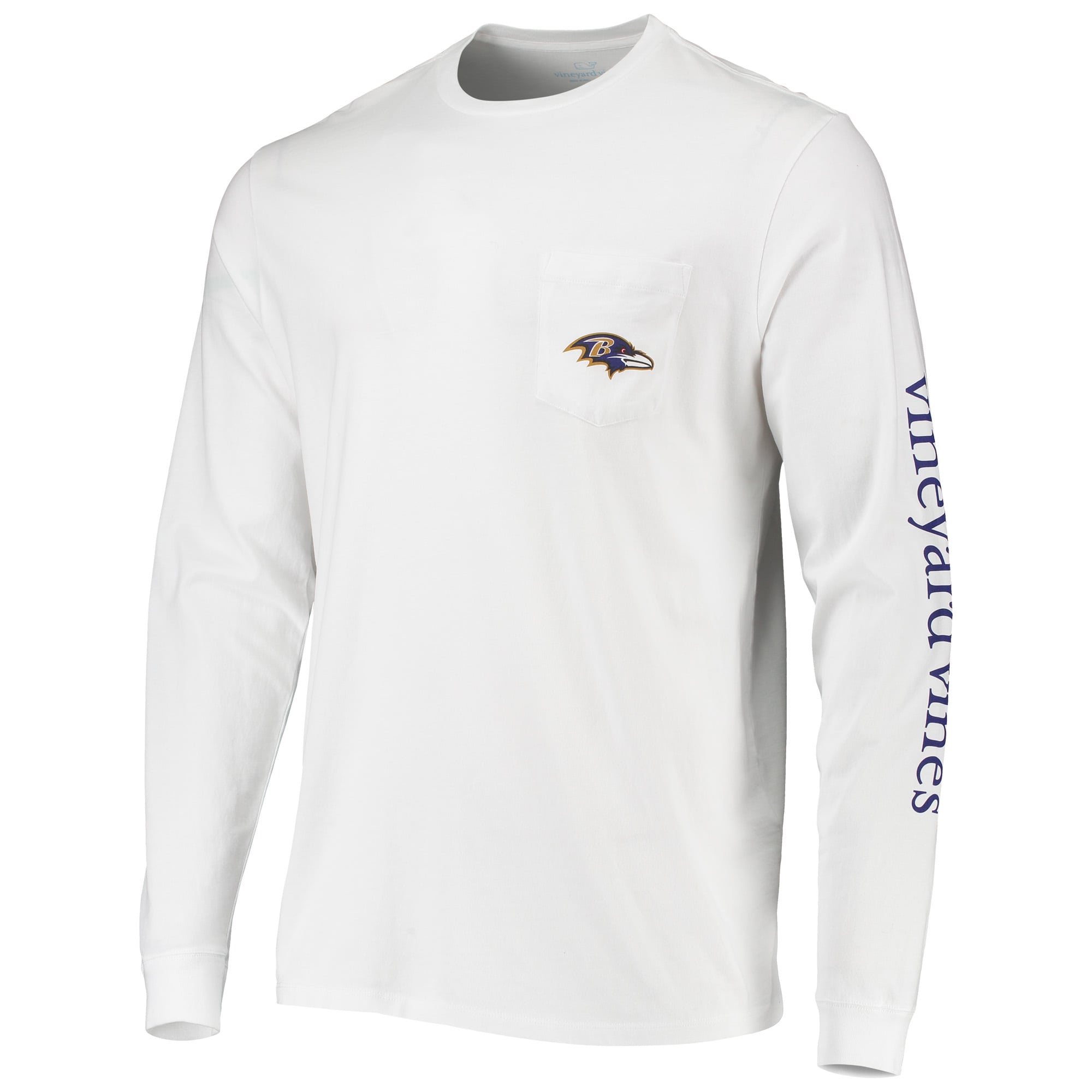 Men's Vineyard Vines White Baltimore Ravens Whale Helmet Long