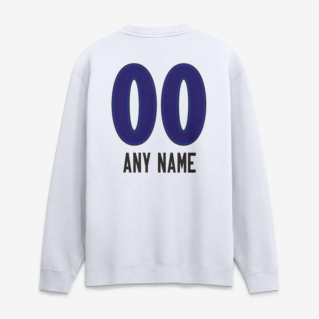 Baltimore Ravens  Touchdown Wordmark Personalized Name & Number Sweatshirt - White