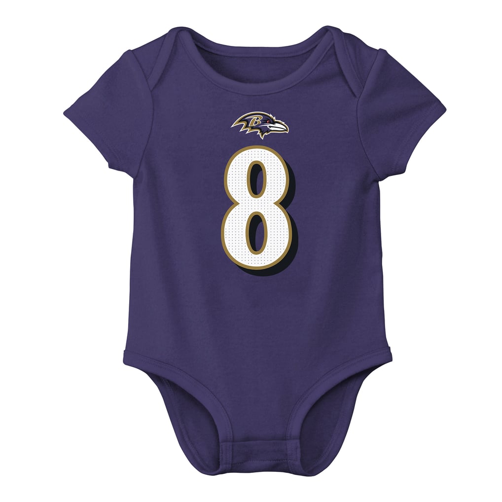 Lamar Jackson Baltimore Ravens Nike Newborn & Infant Player Name & Number Bodysuit - Purple