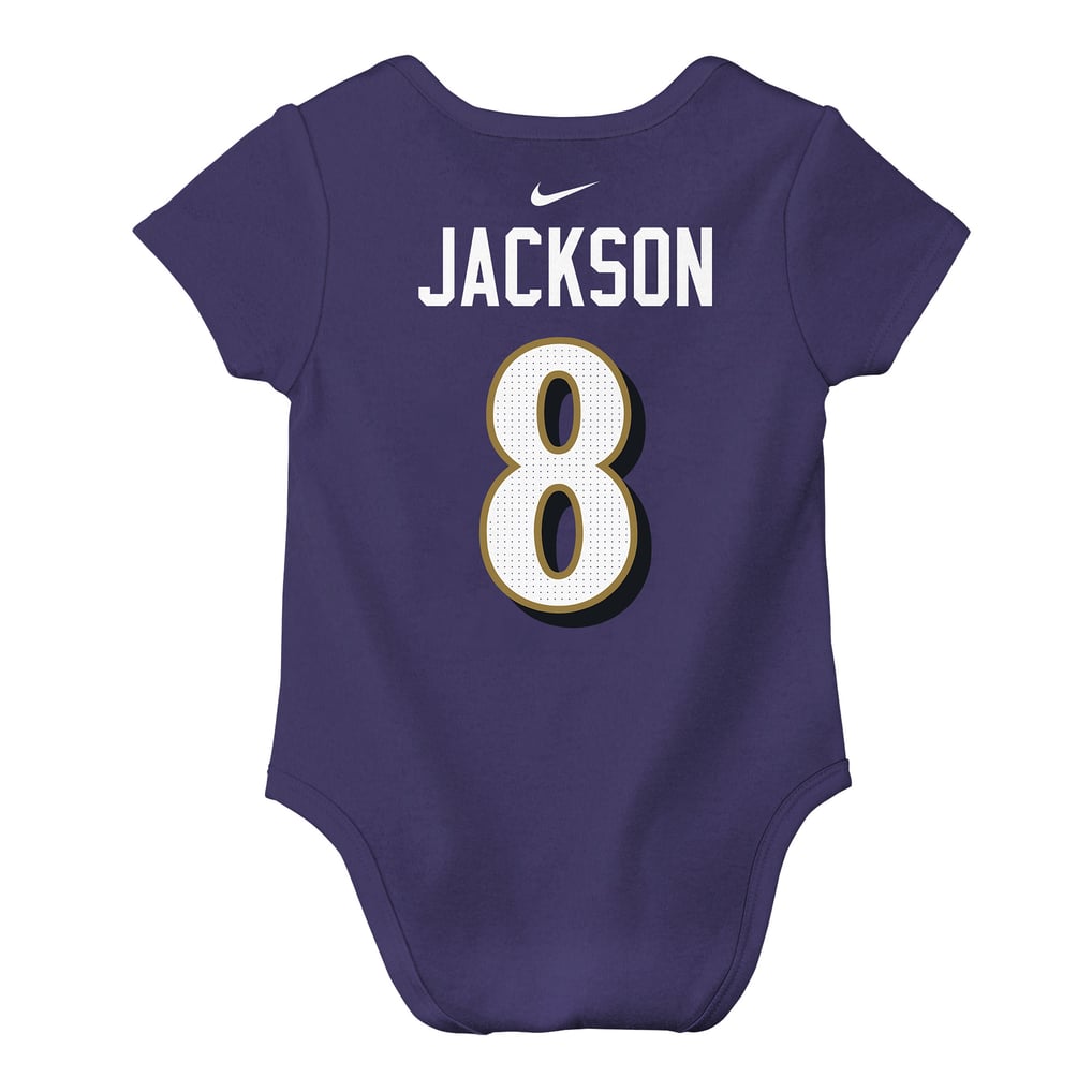 Lamar Jackson Baltimore Ravens Nike Newborn & Infant Player Name & Number Bodysuit - Purple