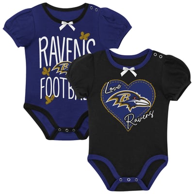 Baltimore Ravens Outerstuff Newborn & Infant Star Power Two-Piece Bodysuit Set - Purple/Black