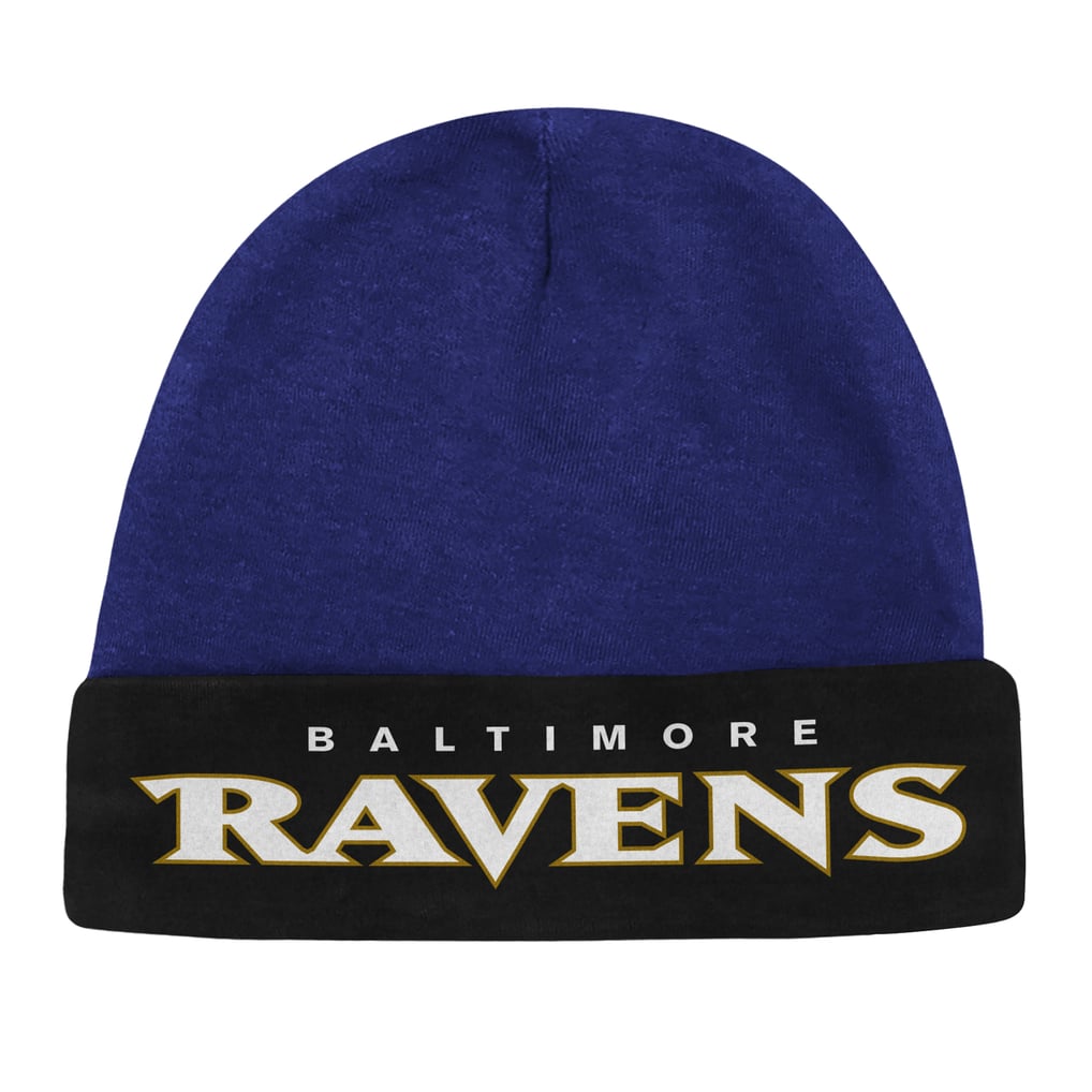 Baltimore Ravens Outerstuff Newborn Pint Prodigy Bodysuit, Bib & Cuffed Knit Hat Set - Purple

