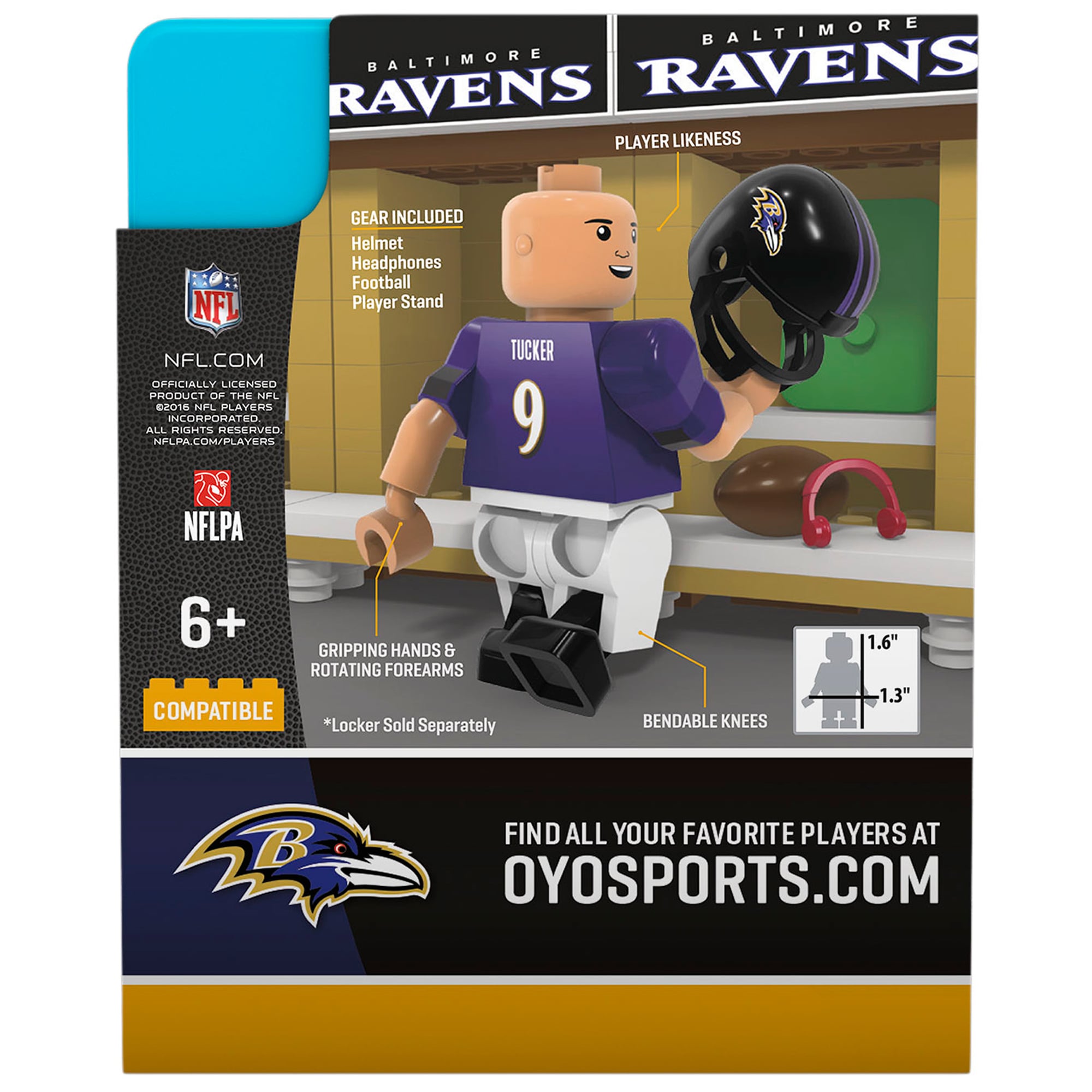 OYO Sports Justin Tucker Baltimore Ravens 2016 Player Minifigure