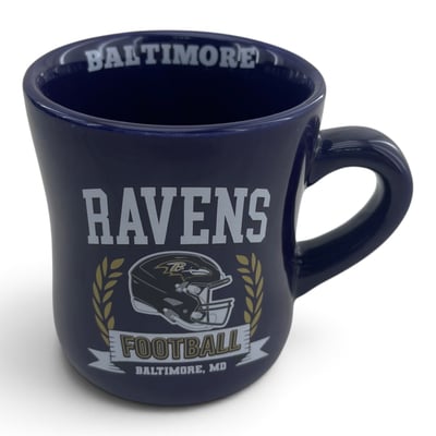 Baltimore Ravens Pegasus 11oz. Helmet Crest Wordmark Ceramic Mug