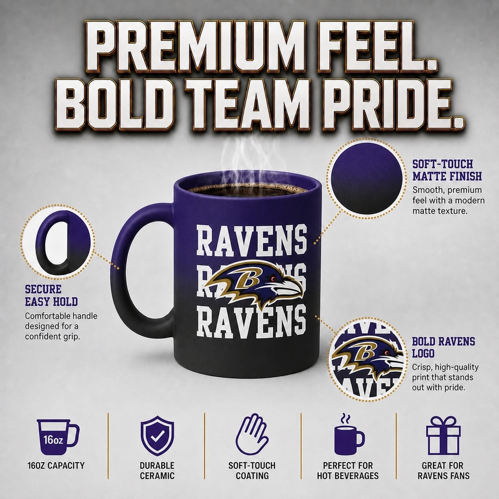 Baltimore Ravens Pegasus 16oz. Echo Fade Soft Touch Ceramic Mug