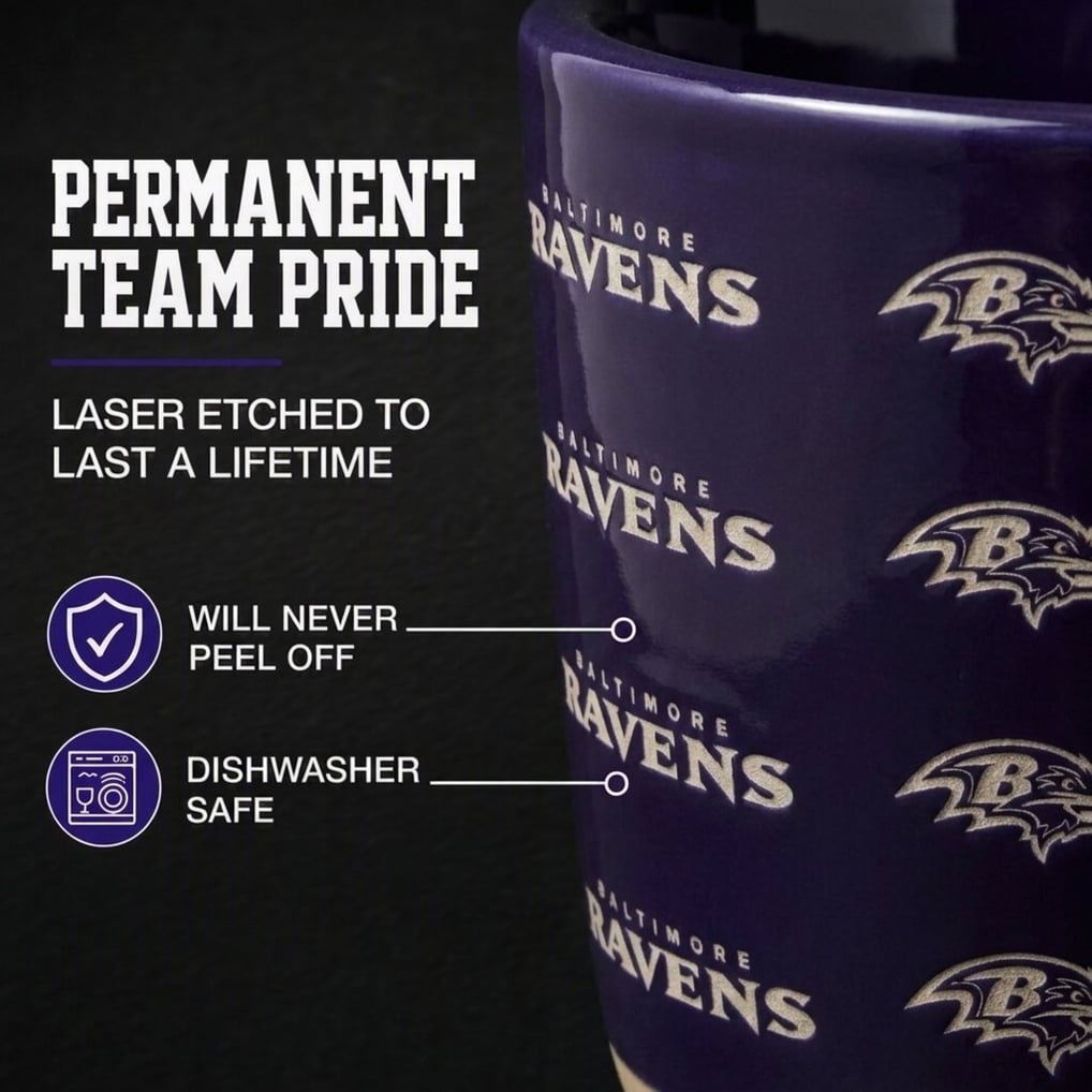 Baltimore Ravens Pegasus 17oz. Tonal Logo Sand Blasted Mug