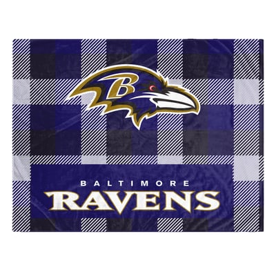 Baltimore Ravens Pegasus Fan-mily Bold Plaid Oversized 60" x 90" Ultra Cozy Blanket