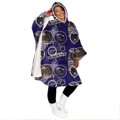 Baltimore Ravens Pegasus Mashup 50" x 70" Bloncho Sherpa Fan Cape