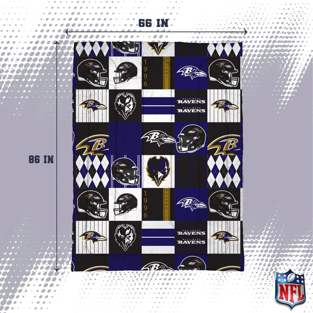 Baltimore Ravens Pegasus Patchwork Plaid Two-Piece Twin/Twin XL Bed in a Bag Set