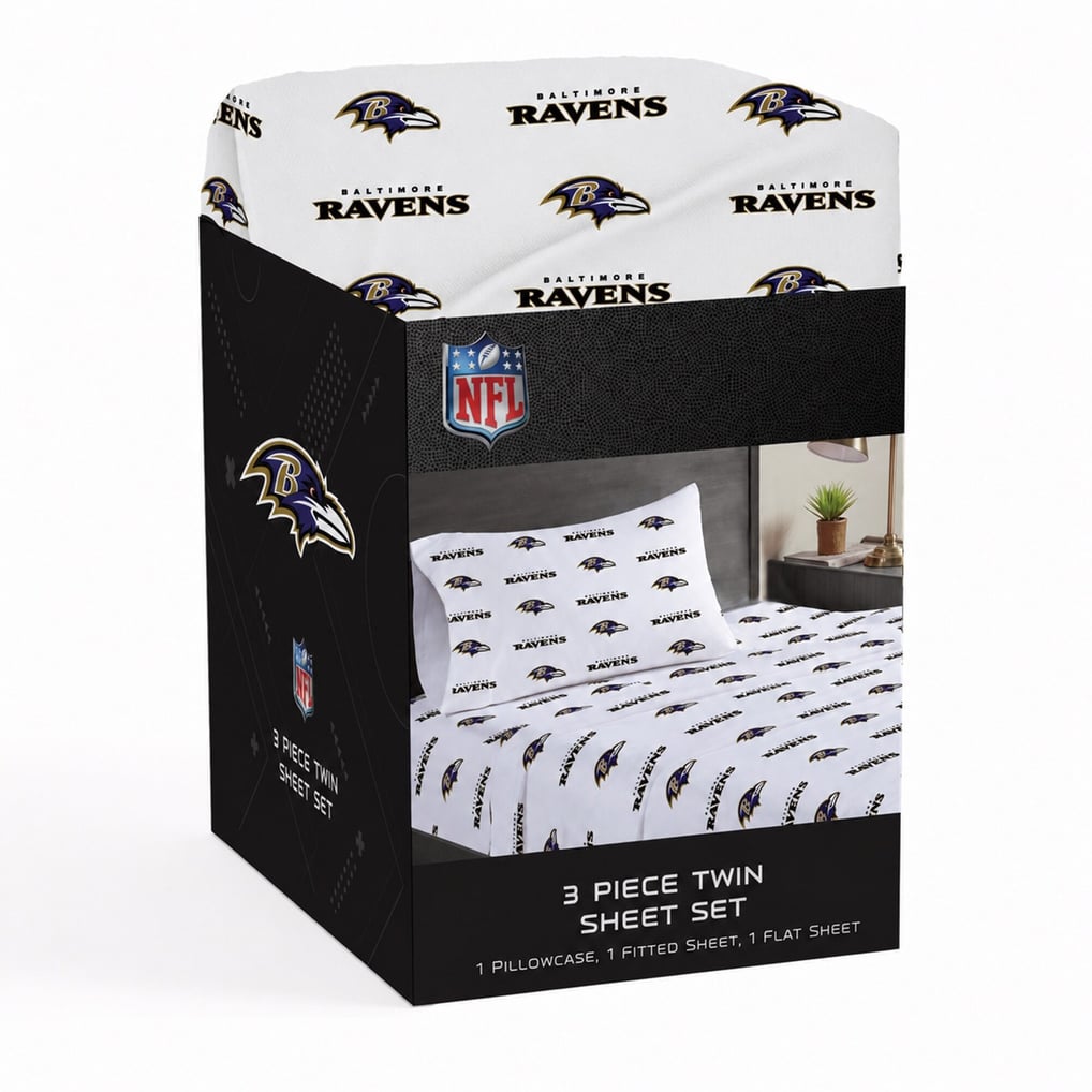 Baltimore Ravens Pegasus Three-Piece Twin Sheet Set