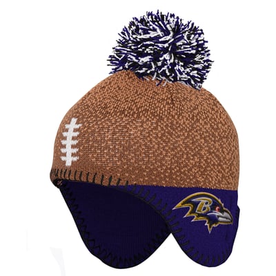 Baltimore Ravens Outerstuff Preschool Football Head Knit Hat - Brown
