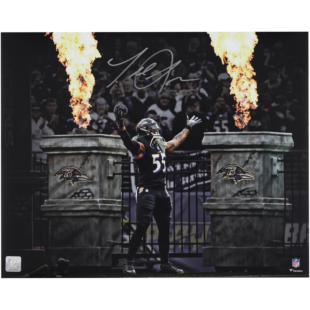 Terrell Suggs Baltimore Ravens Autographed Fanatics Authentic 16" x 20" Fire Entrance Spotlight Photograph 