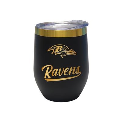 Baltimore Ravens The Memory Company 12oz. Stainless Steel Gold Lettering Stemless Wine Tumbler