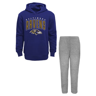 Baltimore Ravens Outerstuff Toddler Step By Step Hoodie & Pants Set - Purple/Gray