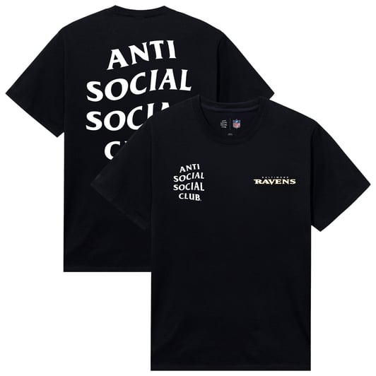 Baltimore Ravens AntiSocialSocialClub x NFL Unisex Snap T-Shirt - Black
