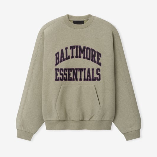 Baltimore Ravens Fear of God x NFL Unisex 90s Relaxed Sweatshirt - Heather Gray