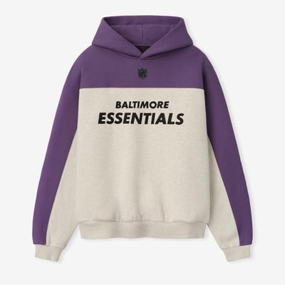 Baltimore Ravens Fear of God x NFL Unisex 90s Relaxed Hoodie - Heather Gray/Purple