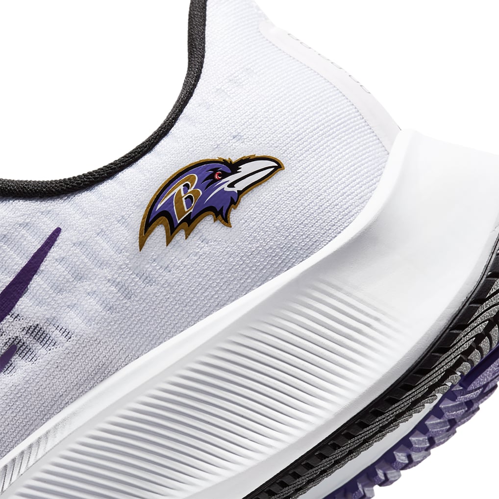 Unisex Nike White Baltimore Ravens Zoom Pegasus 37 Running Shoe display picture 2