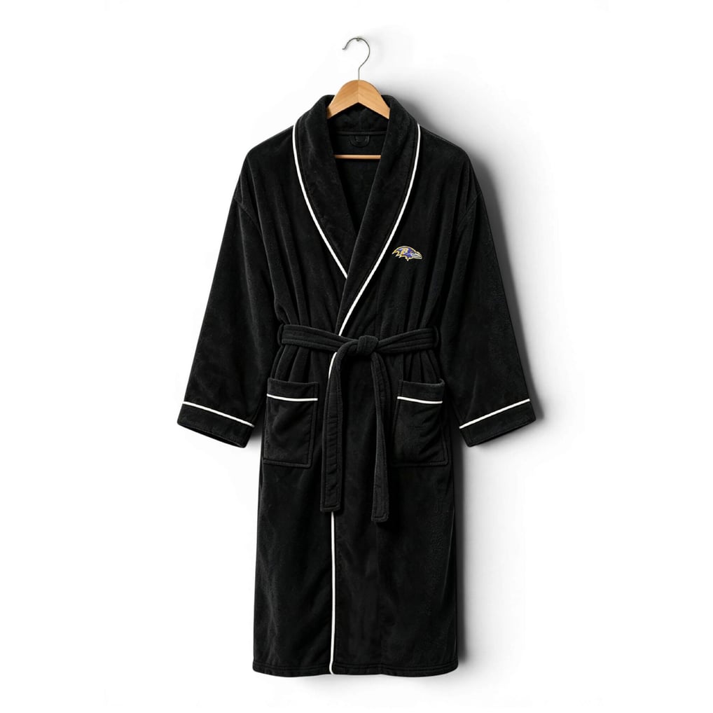 Baltimore Ravens Pegasus Unisex Logo Patch Ultra Cozy Robe - Black
