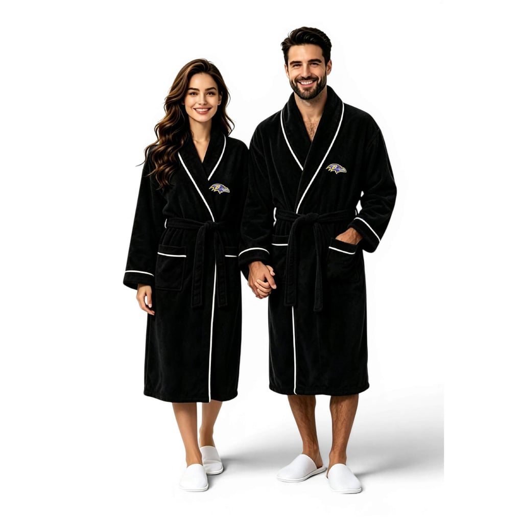Baltimore Ravens Pegasus Unisex Logo Patch Ultra Cozy Robe - Black
