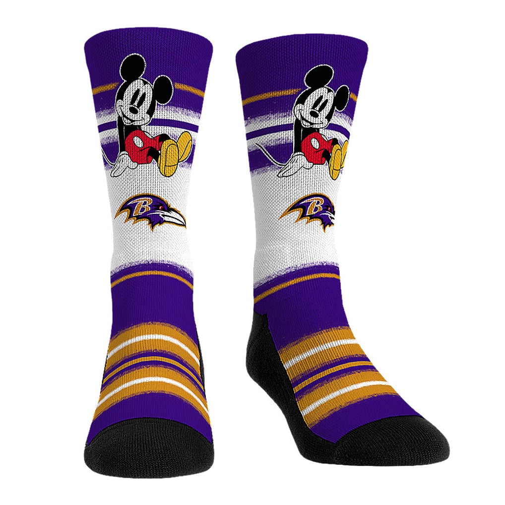  Baltimore Ravens Rock Em Unisex Disney Three-Pack Crew Socks Set - 