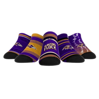  Baltimore Ravens Rock Em Unisex Super Fan Five-Pack Low-Cut Socks Set - 