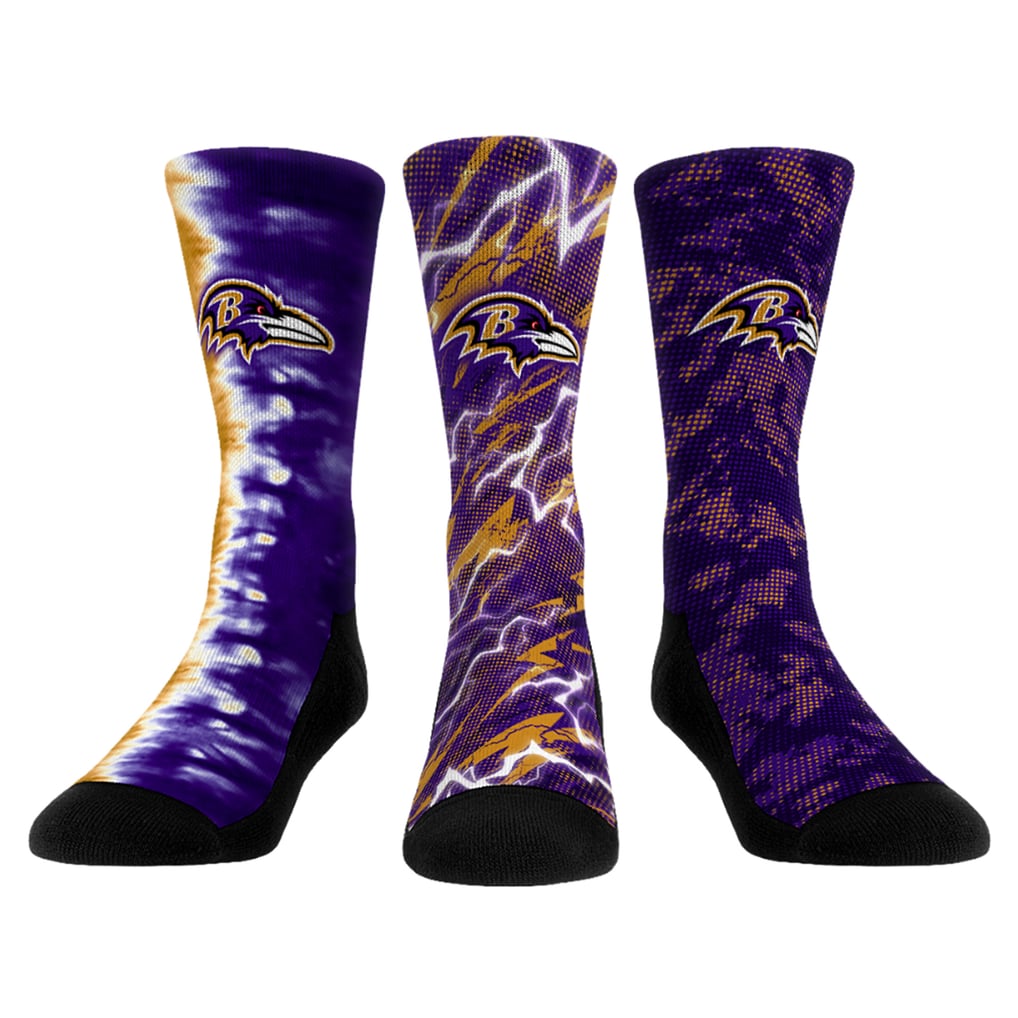 Baltimore Ravens Rock Em Unisex Team Tones Three-Pack Crew Socks