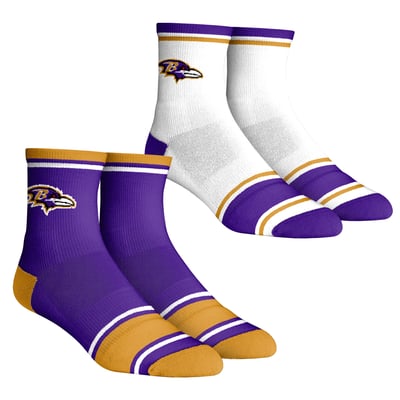 Baltimore Ravens Rock Em Unisex Two-Pack Team Color Crew Socks