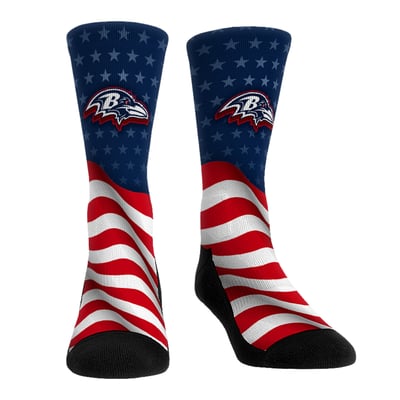  Baltimore Ravens Rock Em Unisex Patriotic Flag Crew Socks - Blue