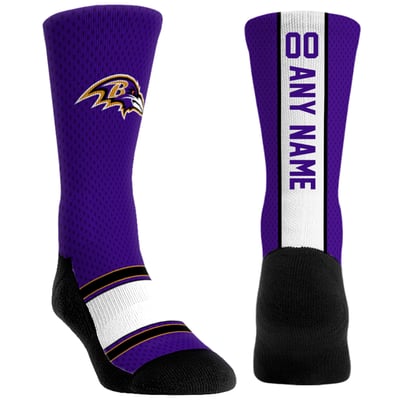  Baltimore Ravens Rock Em Unisex Custom Jersey Crew Socks - Purple