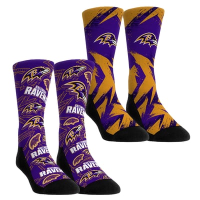  Baltimore Ravens Rock Em Unisex Gameday Two-Pack Crew Socks Set - Purple