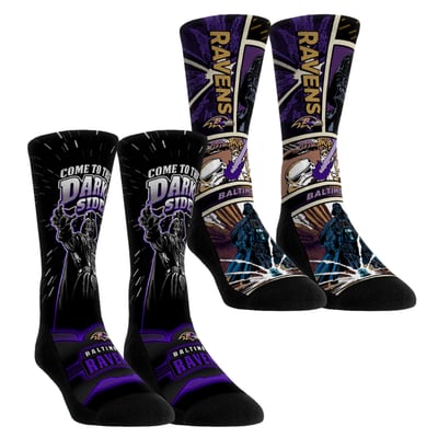  Baltimore Ravens Rock Em Unisex Star Wars Empire Two-Pack Crew Socks - Purple