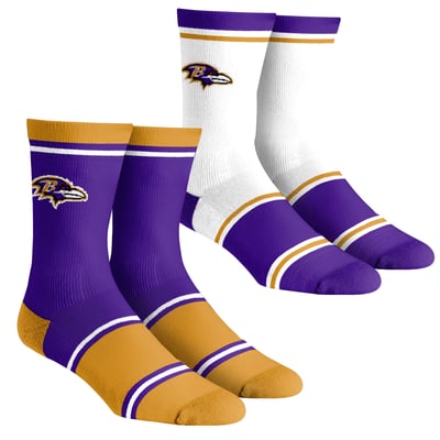 Baltimore Ravens Rock Em Unisex Two-Pack Team Color Crew Socks - Purple
