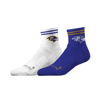 Baltimore Ravens Strideline Unisex Half Calf Socks Two-Pack Set
