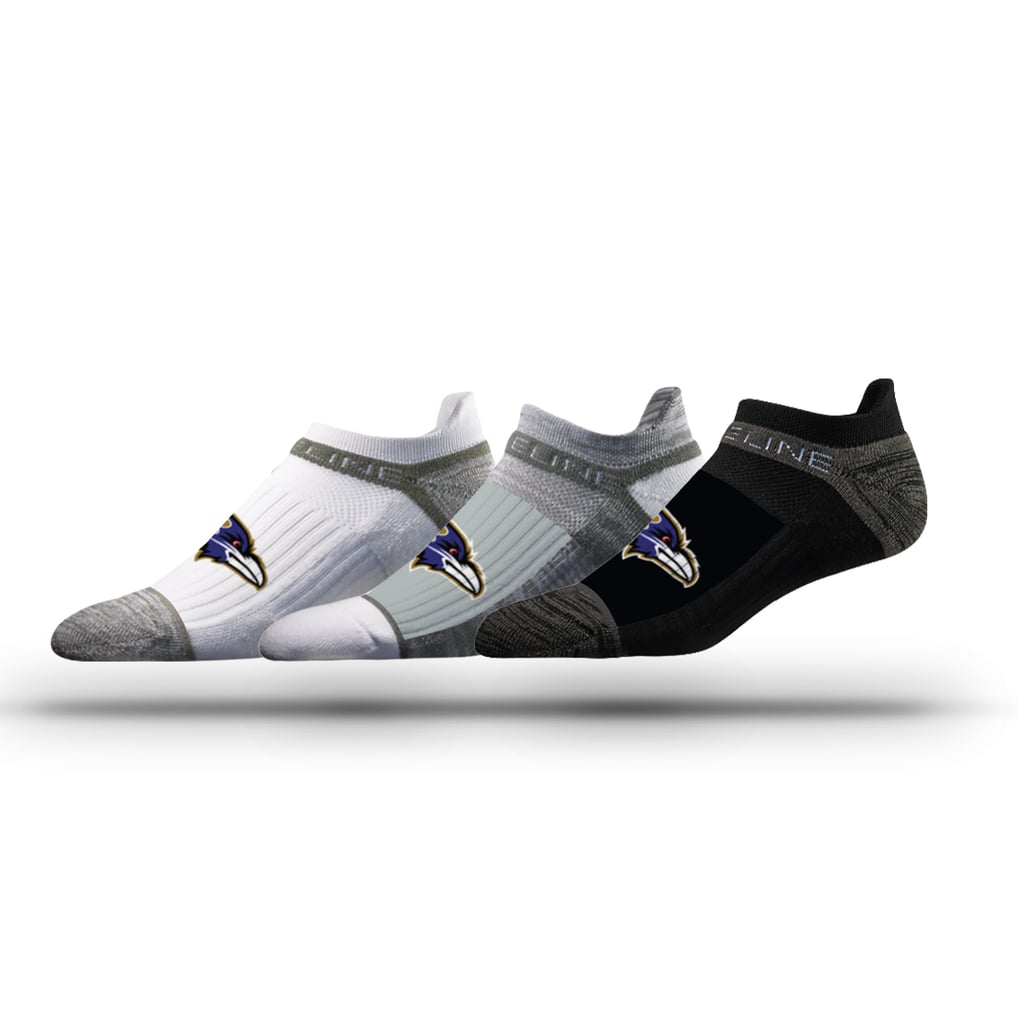 Baltimore Ravens Strideline Unisex Three-Pack Team Logo Ankle Socks Set