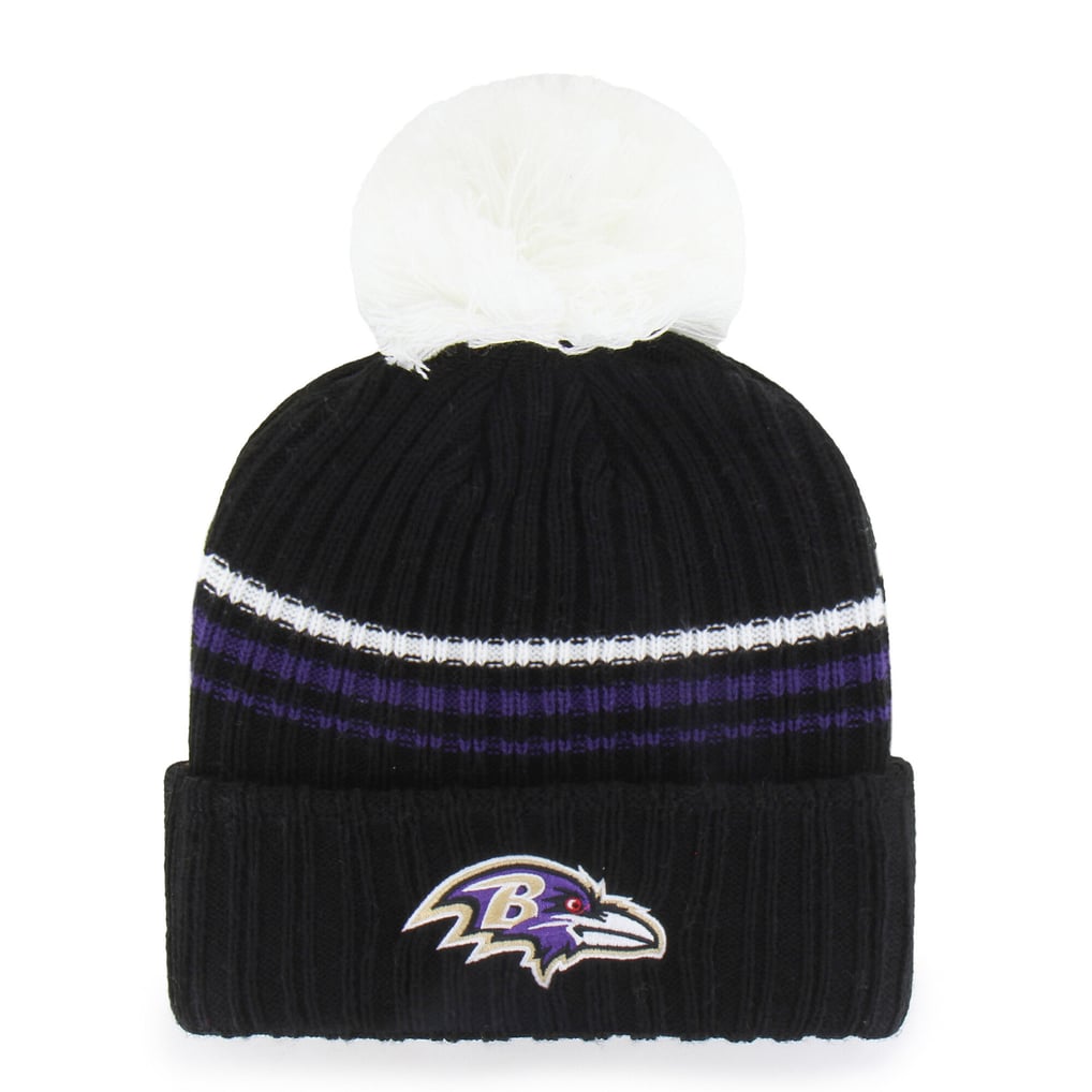  Baltimore Ravens '47 Women's Fuzzy Script Cuffed Knit Hat with Pom - Black