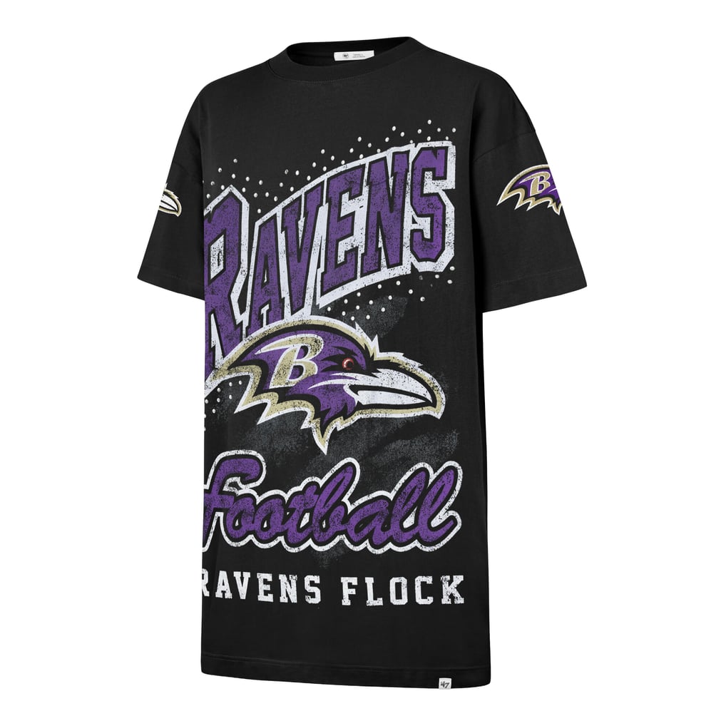 baltimore ravens jersey dress Women's '47 Black Oversized Gemstone Swash T-Shirt color-bronze