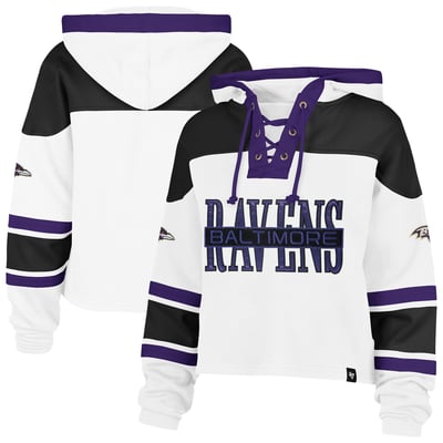 Baltimore Ravens '47 Women's Cut Thru Superior Lacer Hoodie - White