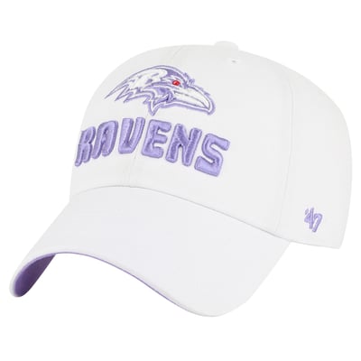  Baltimore Ravens '47 Women's Luminace Clean Up Adjustable Hat - White
