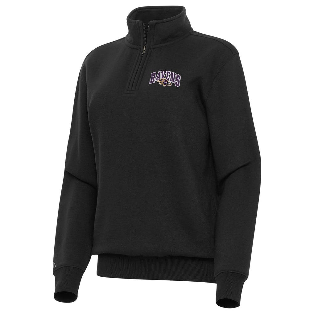 Baltimore Ravens Antigua Women's Victory Quarter-Zip Pullover - Black
