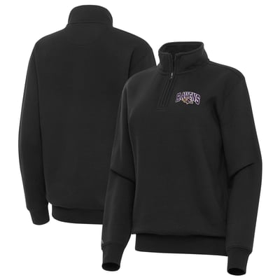 Baltimore Ravens Antigua Women's Victory Quarter-Zip Pullover - Black
